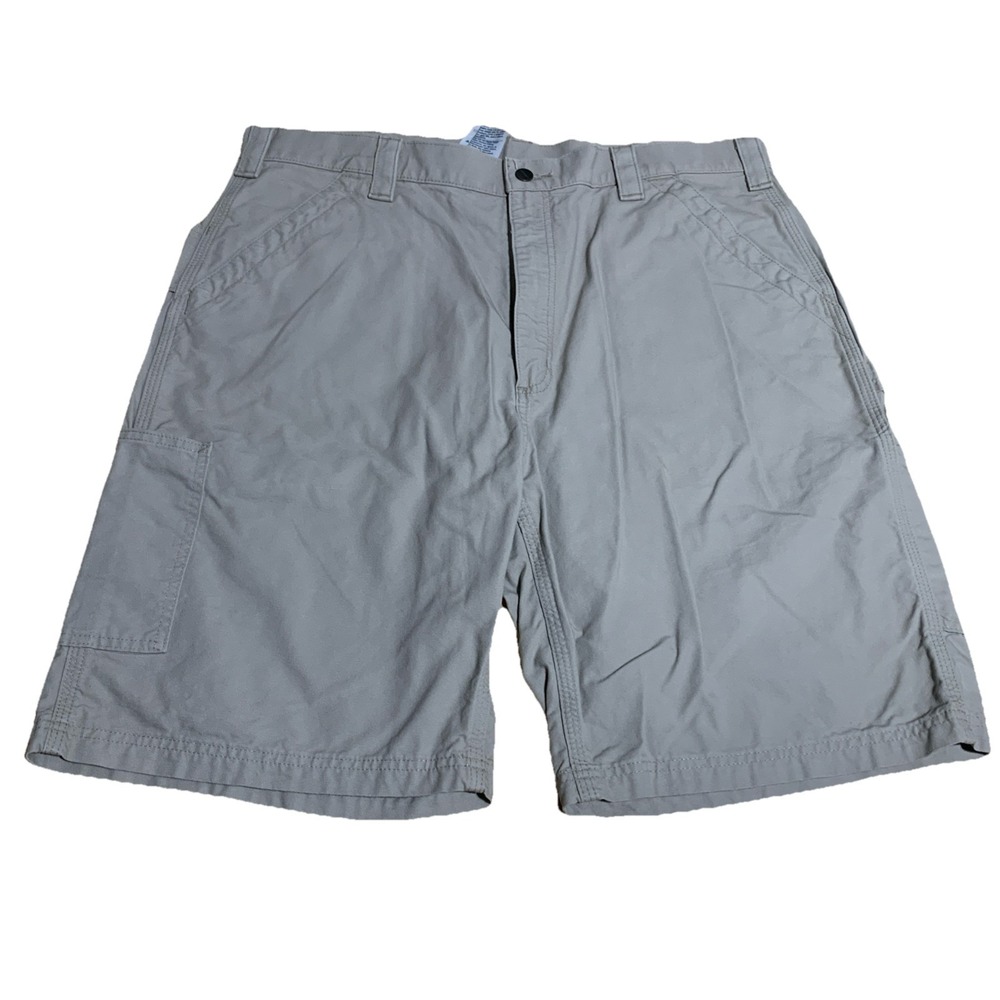 Vintage Carhartt Carpenter Shorts 40x10 B147 Light Tan Cotton Original Fit - Picture 1 of 8